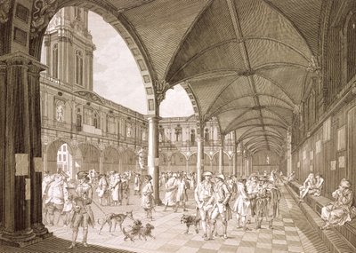 Interior of the Royal Exchange, London, 1788 by Francesco Bartolozzi